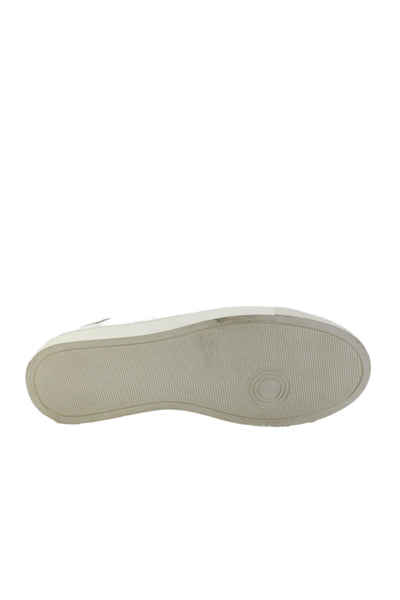 Posco Womens Leather Lace Up Low Top Sneakers White Size 9