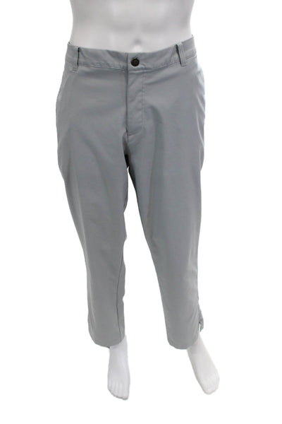 Puma Mens Chino Dress Pants Gray Button 100% Polyester Inseam 30 Size 38
