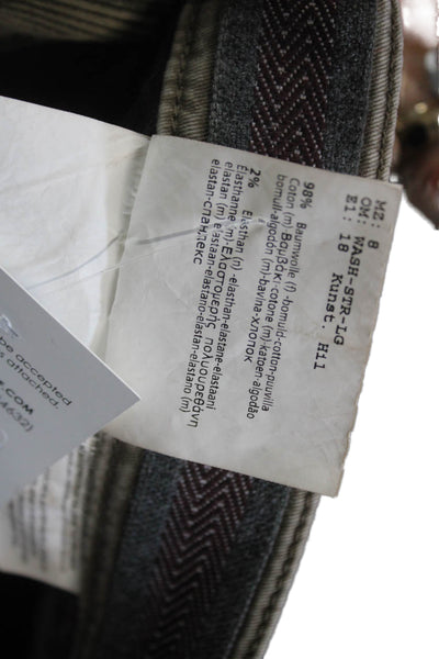 Hiltl Mens Brown Ankle Cropped Pants Button Cotton Silk Blend Size 38