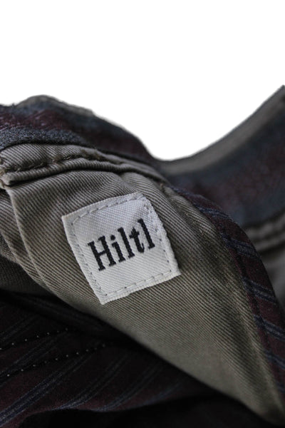 Hiltl Mens Brown Ankle Cropped Pants Button Cotton Silk Blend Size 38