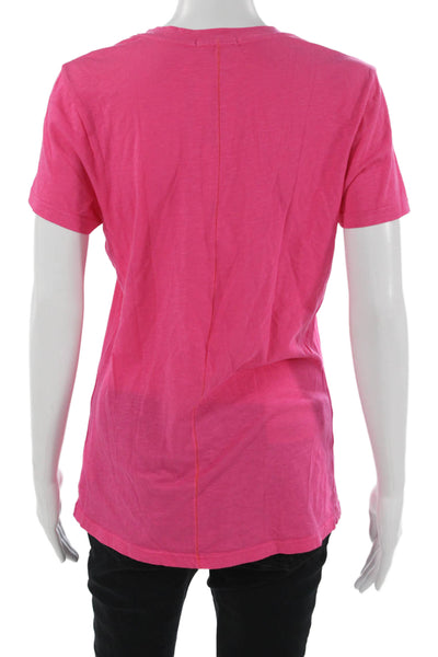 Sundry Womens Basic Pink Pima Cotton Crew Neck Graphic T-Shirt Size 3