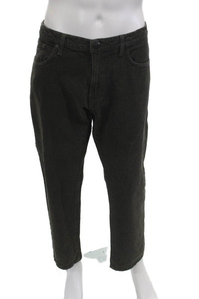 Agave Denim Co Mens Cropped Herringbone Dark Gray Cotton Pants Size 38
