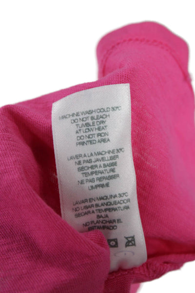 Sundry Womens Basic Pink Pima Cotton Crew Neck Graphic T-Shirt Size 3
