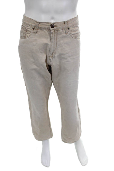 Agave Denim Co Mens Cropped Beige Cotton Linen Pants Big Tall Size 38