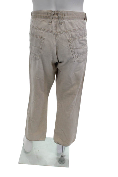 Agave Denim Co Mens Cropped Beige Cotton Linen Pants Big Tall Size 38