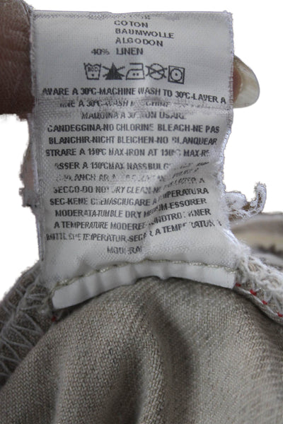 Agave Denim Co Mens Cropped Beige Cotton Linen Pants Big Tall Size 38