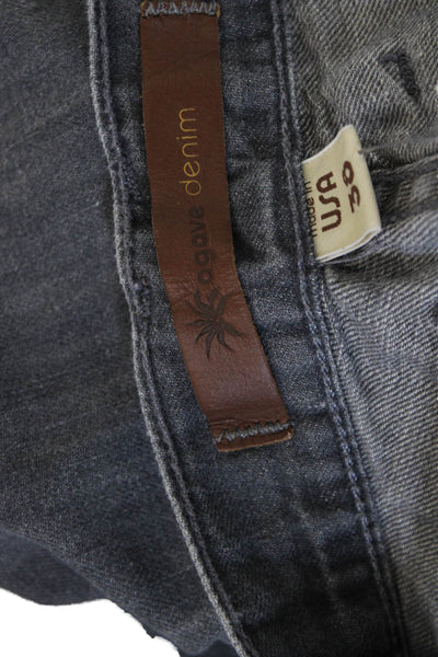 Agave Denim Co Mens Cropped Straight Dark Gray Jeans Button Fly Size 38