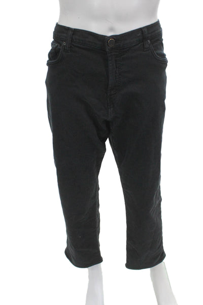 J Brand Unisex Ankle Cropped Pants Black Button 29 Inseam Size 38