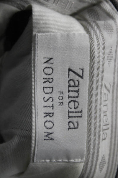 Zanella Mens Dress Pants Dark Gray Plaid Wool Button Size 38