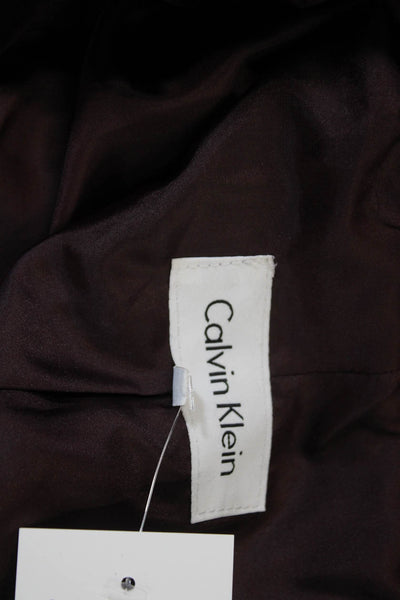 Calvin Klein Women Pea Coat Black Wool Cashmere Button Long Sleeve Size 14