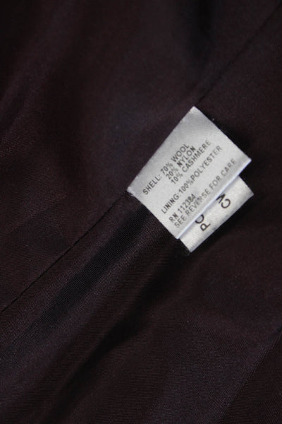Calvin Klein Women Pea Coat Black Wool Cashmere Button Long Sleeve Size 14