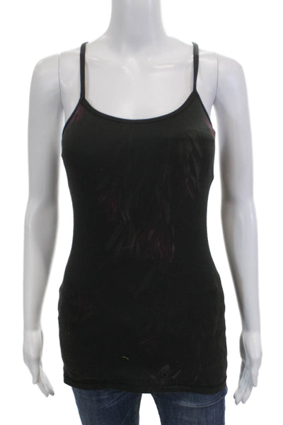 Lululemon Womens Floral Print Racer Back Sleeveless Active Tank Top Black Size 6