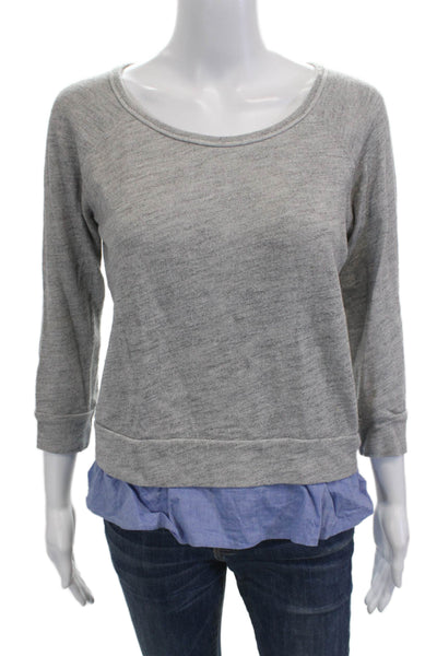 Velvet by Graham & Spencer Women Basic Gray Sweater 3/4 Sleeve Size XS
