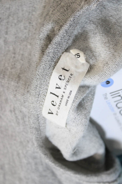 Velvet by Graham & Spencer Women Basic Gray Sweater 3/4 Sleeve Size XS