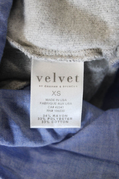 Velvet by Graham & Spencer Women Basic Gray Sweater 3/4 Sleeve Size XS