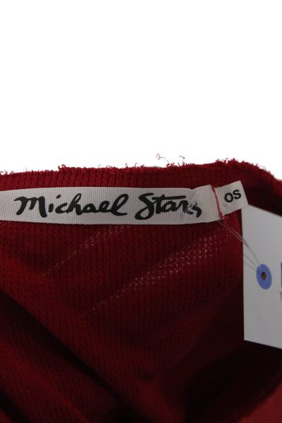 Michael Stars Women Basic T-Shirt Red Long Sleeve Cotton Modal Size One Size