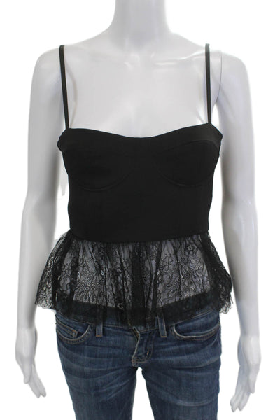 Zara Womens Cropped Camisole Black Gothic Polyester Zip Sleeveless Size XS