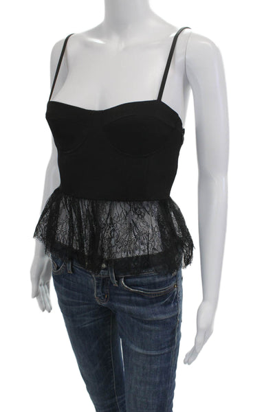 Zara Womens Cropped Camisole Black Gothic Polyester Zip Sleeveless Size XS
