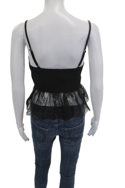 Zara Womens Cropped Camisole Black Gothic Polyester Zip Sleeveless Size XS