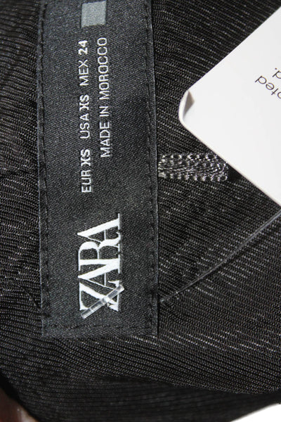 Zara Womens Cropped Camisole Black Gothic Polyester Zip Sleeveless Size XS