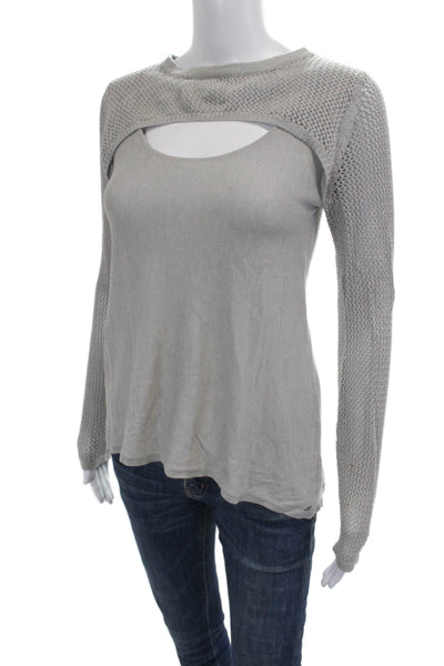 One Grey Day Unisex Gray Pullover Sweater Long Sleeve Size S
