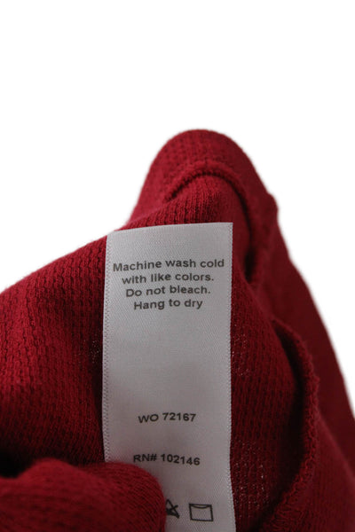 Michael Stars Women Basic T-Shirt Red Long Sleeve Cotton Modal Size One Size