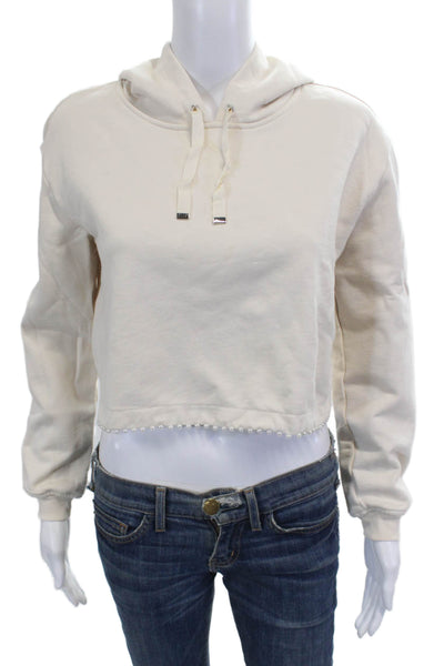 Cami NYC Women Pullover Hoodie Beige Cotton Drawstring Size XS Petite