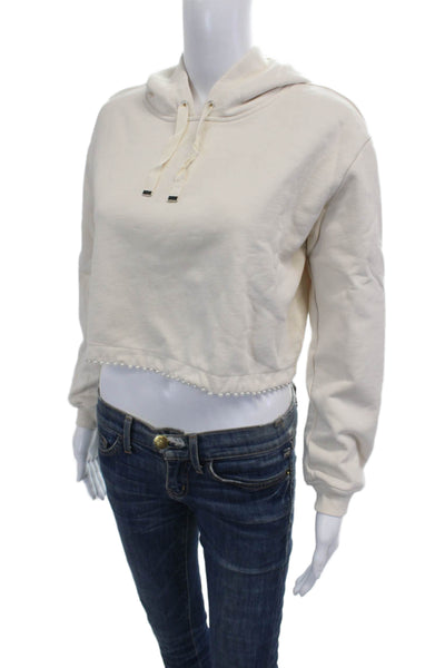 Cami NYC Women Pullover Hoodie Beige Cotton Drawstring Size XS Petite