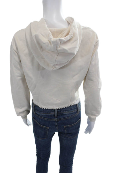 Cami NYC Women Pullover Hoodie Beige Cotton Drawstring Size XS Petite