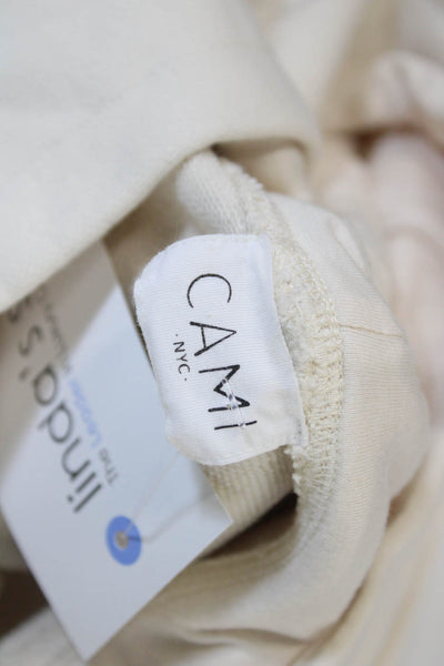 Cami NYC Women Pullover Hoodie Beige Cotton Drawstring Size XS Petite