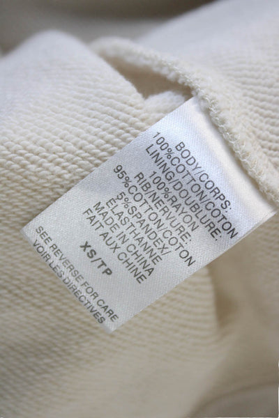 Cami NYC Women Pullover Hoodie Beige Cotton Drawstring Size XS Petite