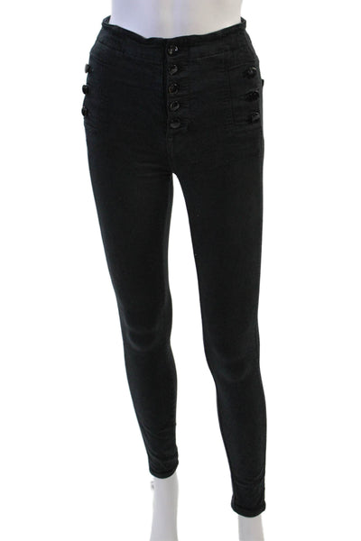 J Brand Womens Black Cotton Blend Jegging Button Size 24