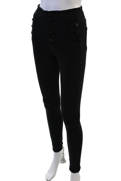 J Brand Womens Black Cotton Blend Jegging Button Size 24
