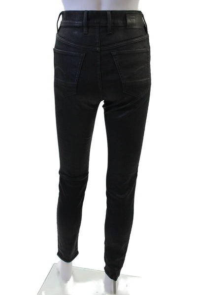 G-STAR Womens Black High Rise Skinny Ankle Jeans Size 24