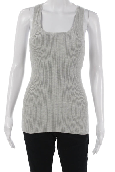 Minnie Rose Women Sleeveless Square Neck Basic Modal Blend Tank Gray Size S