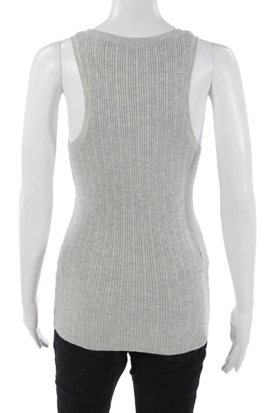 Minnie Rose Women Sleeveless Square Neck Basic Modal Blend Tank Gray Size S