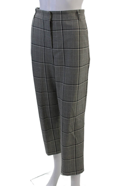 Velvet by Graham & Spencer Women Cropped Ankle Plaid Dress Pants Black Size 6