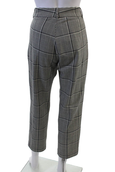 Velvet by Graham & Spencer Women Cropped Ankle Plaid Dress Pants Black Size 6