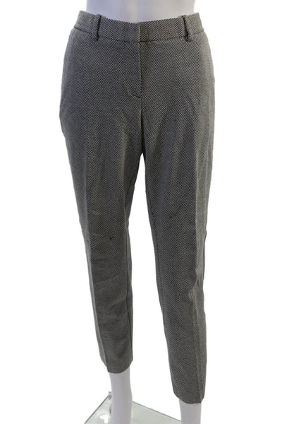 Theory Women Ankle Dress Pants Gray Herringbone Hook & Eye Size 8