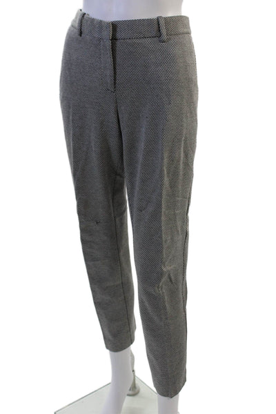 Theory Women Ankle Dress Pants Gray Herringbone Hook & Eye Size 8