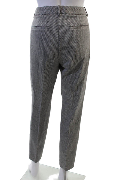 Theory Women Ankle Dress Pants Gray Herringbone Hook & Eye Size 8