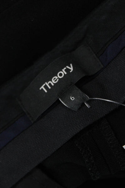 Theory Women Ankle Dress Pants Black Virgin Wool Size 6