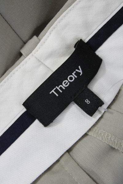 Theory Unisex Ankle Dress Pants Beige 75% Virgin Wool Size 8
