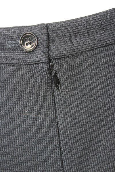 Dolce & Gabbana Womens Mini Straight Pencil Wool Skirt Black Size 42