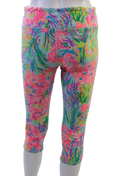 Lilly Pulitzer Womens Green Floral Capri Leggings Size M