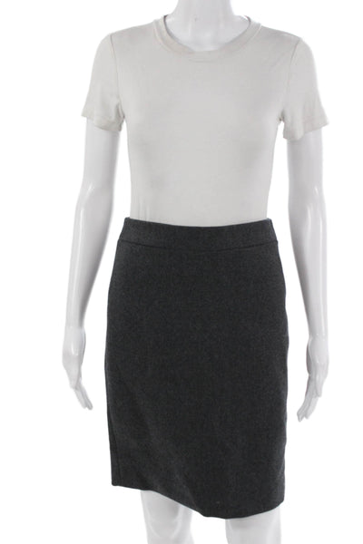 J Crew Women Straight Pencil Skirt Dark Gray Wool Knee Length Size 00