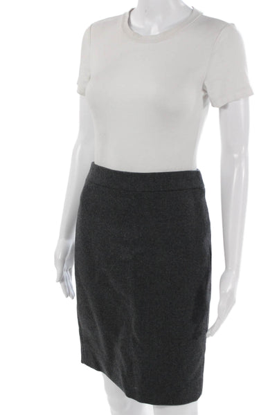 J Crew Women Straight Pencil Skirt Dark Gray Wool Knee Length Size 00