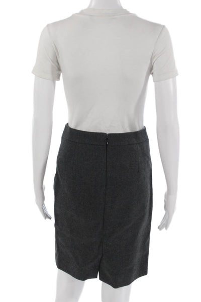 J Crew Women Straight Pencil Skirt Dark Gray Wool Knee Length Size 00