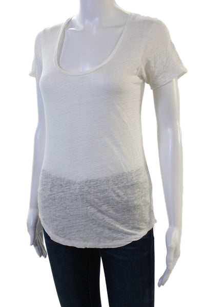 J Crew Womens Basic White Short Sleeve Round Neck T-Shirt Size 2XS