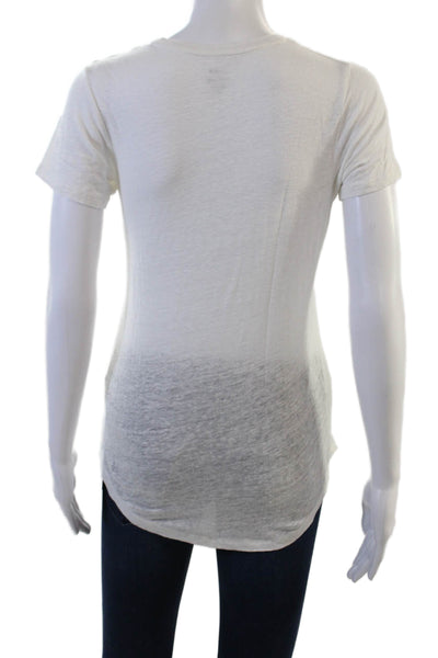 J Crew Womens Basic White Short Sleeve Round Neck T-Shirt Size 2XS